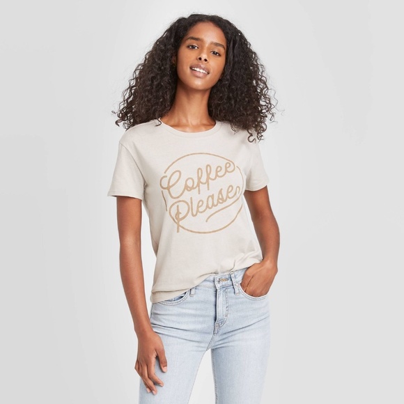 Fifth Sun Tops - Coffee Please Short Sleeve Graphic T-Shirt